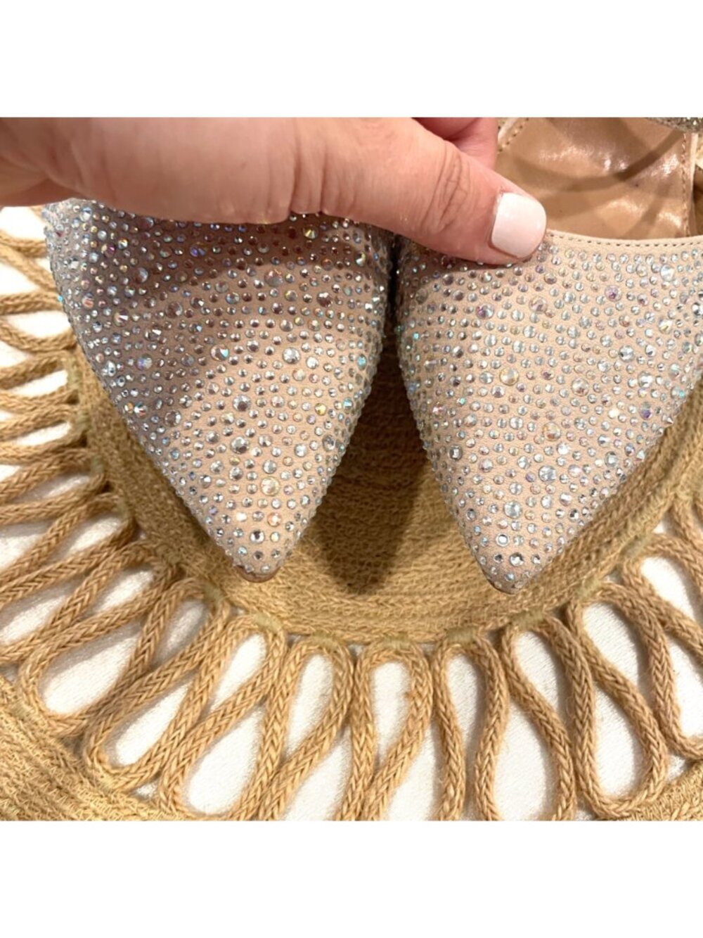 Carvela Kross Jewel Court Heels Glam EU 40.5 Neutral Jewel Crystal Rhinestone - Picture 8 of 12
